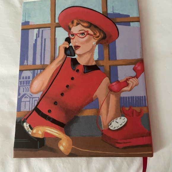 Vintage Retro Mad Men Vibe Red Journal  Hardcover Never Used Beaded Accents Y2K - Picture 4 of 8